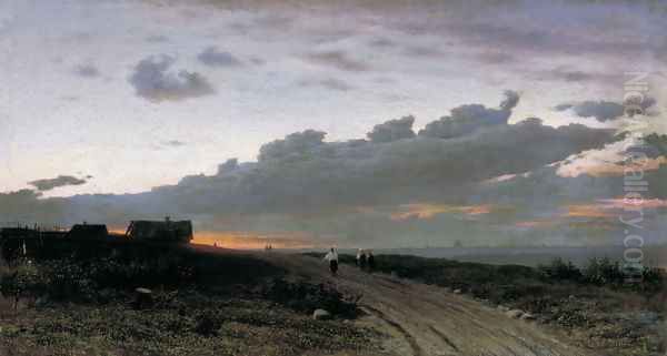 Evening view in a village. Oryol gubernia, 1874 - view 1