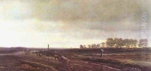 In the fields, 1872 by Clodt von Jurgensburg Mikhail Konstantinovitch