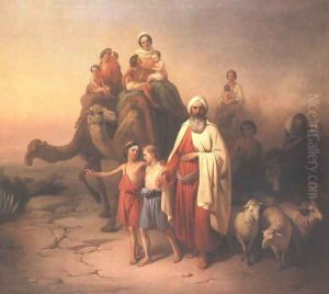 Abrahams Journey from Ur to Canaan 1850 by Jozsef Molnar