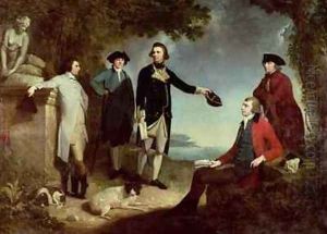 Captain James Cook 1728-79 Sir Joseph Banks 1743-1820 Lord Sandwich with Dr Daniel Solander 1733-82 and Dr John Hawkesworth 1715-73 1771 by John Hamilton Mortimer
