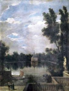A Pond of the Buen Retiro 1637 by Juan Bautista Martinez del Mazo
