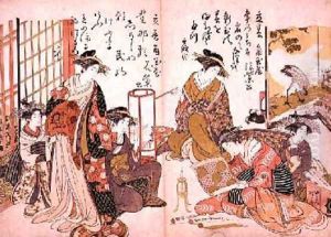 Komurasaki and Hanamurasaki of the Kado Tamaya House by Kitao Masanobu