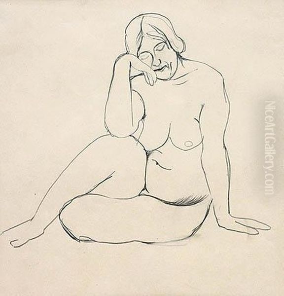 Seated Female Nude - view 1