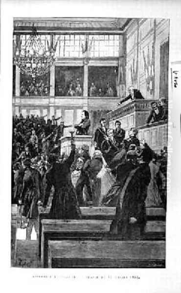 Victor Hugo 1802-85 at the Legislative Assembly delivering a Speech on the Revision of the Constitution on 17th July 1851 1885 - view 1