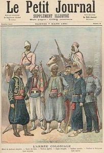 The Colonial Army from Le Petit Journal 7th March 1891 by Fortune Louis Meaulle