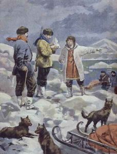 Searching for Andree News illustration from Le Petit Journal Supplement illustre 4th September 1898