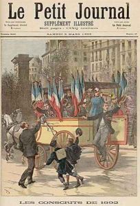 The Conscripts of 1892 from Le Petit Journal 5th March 1892 by Fortune Louis Meaulle