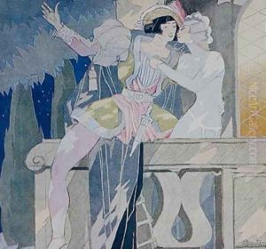 Romeo and Juliet in the balcony scene Romeo and Juliet in the balcony scene
