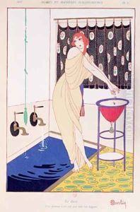 The Bath illustration from Modes et Manieres dAujourdhui 1913 by Charles Martin