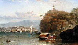 On the Amalfi Coast at Dusk by Arthur Joseph Meadows