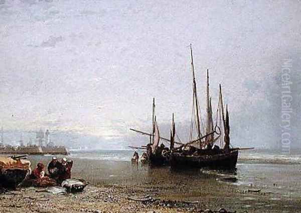 Luggers on the Beach at Treport 1885 - view 1