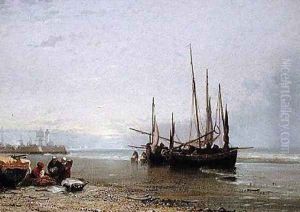 Luggers on the Beach at Treport 1885