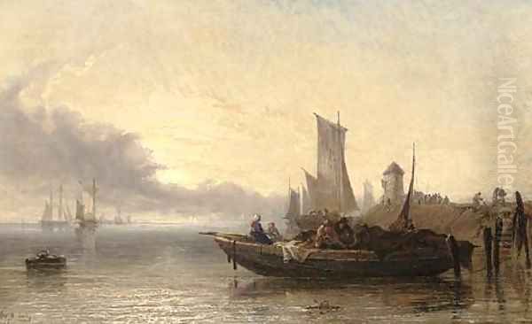 Dutch market boat - River Dort, early evening - view 1