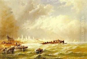 Wreckers off the coast by Arthur Joseph Meadows