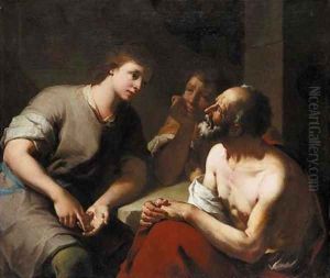 Joseph interpreting the dreams of Pharaoh's Butler and Baker by Domenico Maggiotto