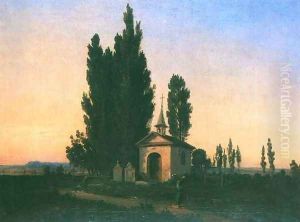 Landscape with a Chapel by Wladyslaw Aleksander Malecki
