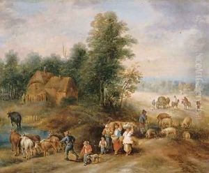 Peasants returning from the harvest by Theobald Michau