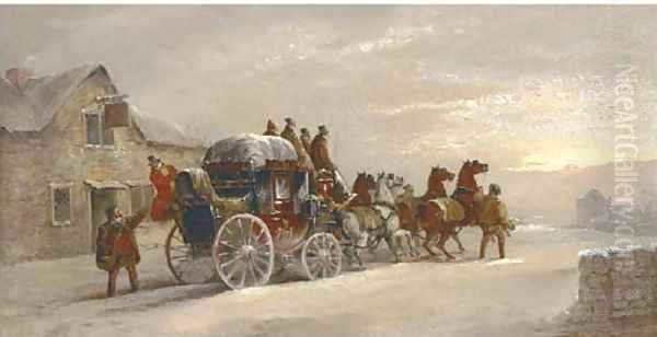 The London to Manchester mail coach outside The Sun Inn - view 1