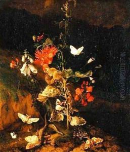 Flower Study by Otto Marseus van Schrieck