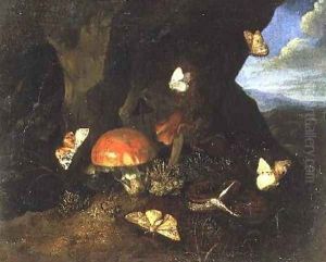 Undergrowth and wildlife by Otto Marseus van Schrieck