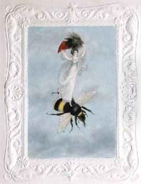 A fairy carrying a feather standing on a bee 1817-29 - view 1