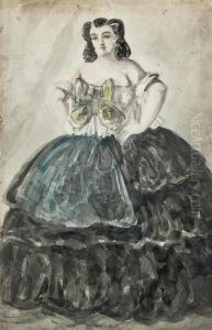 Portrait Of A Lady Wearing A Black Dress