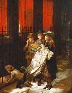 Carol Singers 1889 by Augustus Edward Mulready