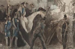 Scene De Bataille Dans Un Rue by Constantin Guys