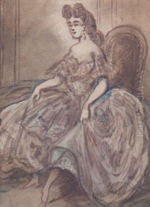 Elegante Assise Dans Un Fauteuil