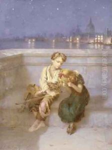 On Waterloo Bridge London by Augustus Edward Mulready
