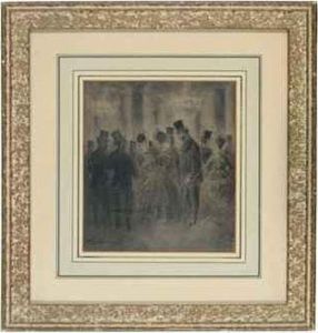 Elegant Figures At The Ball by Constantin Guys