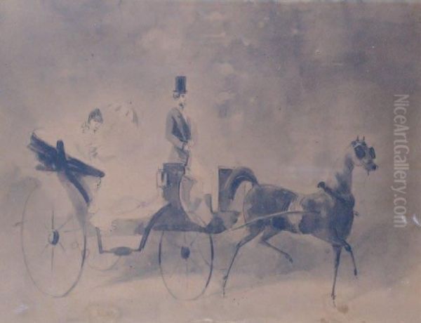 Femme Dans Sa Caleche - view 1