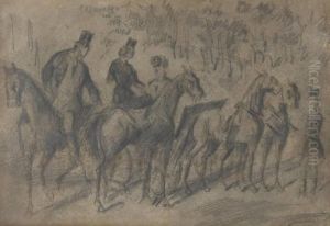 Cavaliers Et Equipages Au Boisde Boulogne by Constantin Guys