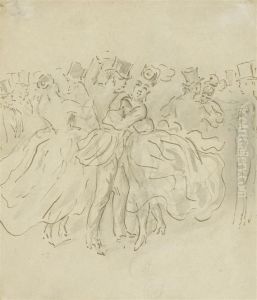 Studies Of Dancing Couples by Constantin Guys