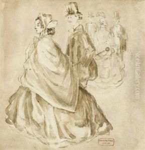 Lady And Cavalier
Leaving The Ball by Constantin Guys