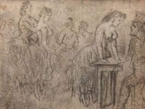 Scene De Cafe by Constantin Guys