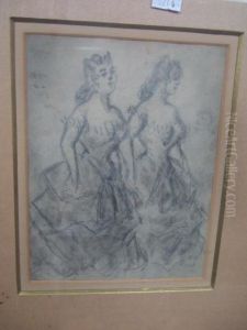 Study Of A Lady Riding Side-saddle by Constantin Guys