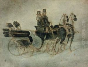 Promenade De Femmes En Cabriolet by Constantin Guys