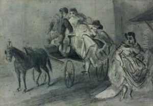 Le Retour Du Bal En Carriole by Constantin Guys