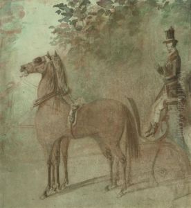 A Coachman And Two Horses by Constantin Guys