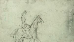 A Study Of Lady Riding Side-saddle by Constantin Guys