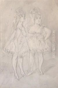 A Study Of Two Dancers by Constantin Guys