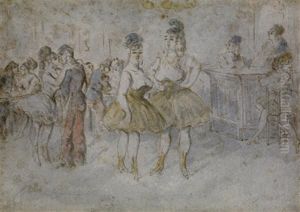 Scene De Maison Close by Constantin Guys