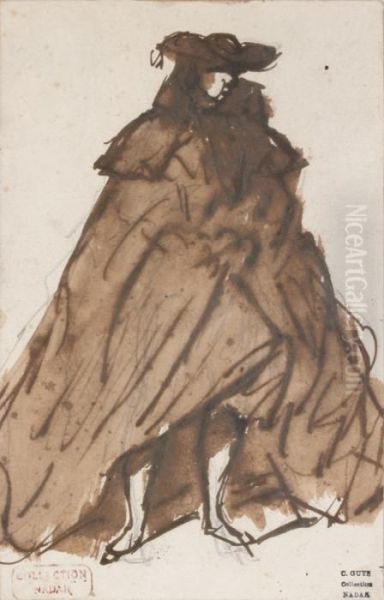 Homme Drape Dans Une Cape - view 1