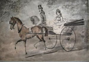 Woman In Carriage by Constantin Guys