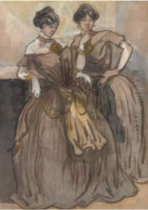 Two Elegant Ladies Of Fashion