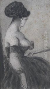 Femme A L'eventail by Constantin Guys
