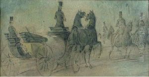 La Promenade Au Parc by Constantin Guys