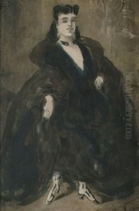 Portrait Of A Lady In A Black Dress Portrait Of A Lady In A Black Dress