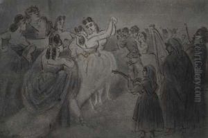 Dancers At A Military Ball by Constantin Guys